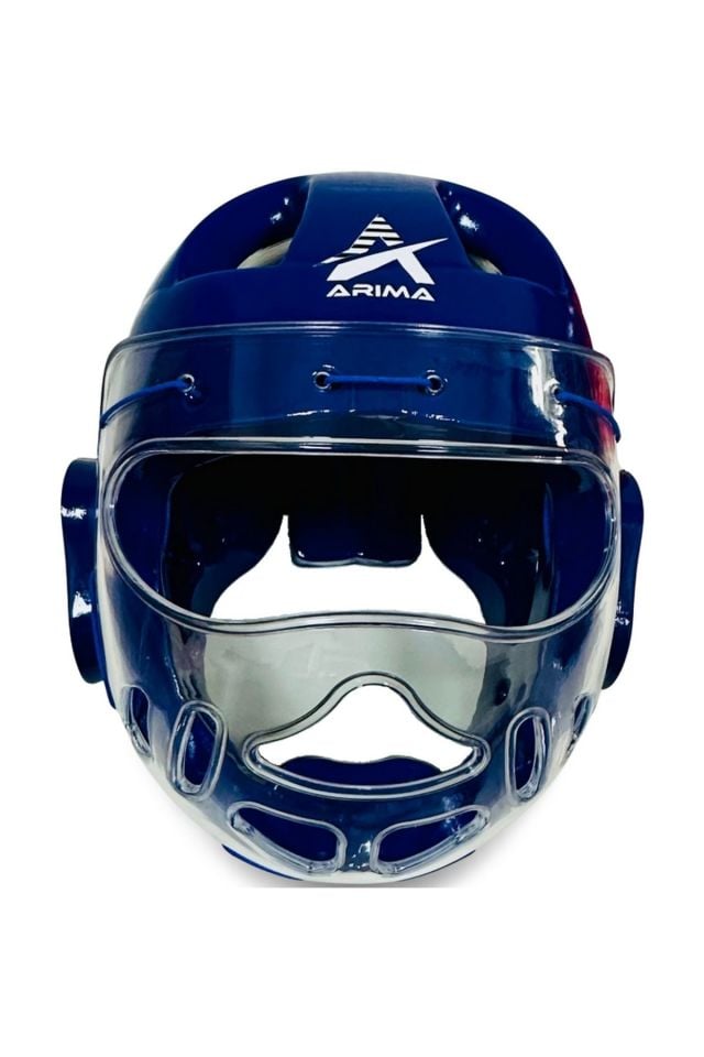 Arima Taekwondo Headgear Koruyucu Camlı Kask Mavi L