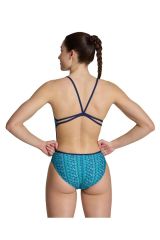 Arena Women's Arena Starfish Swimsuit Lace Back Bayan Yüzücü Mayo Lacivert 006637708 42