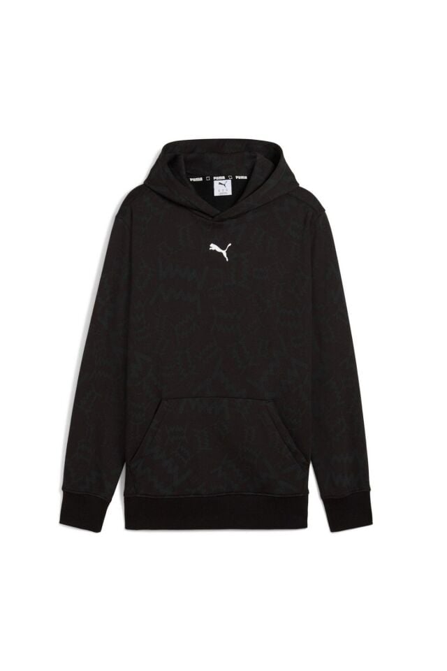 Puma teamJAWS Post Basketball Game Hoodie Erkek Kapüşonlu Sweatshirt Siyah 68953601