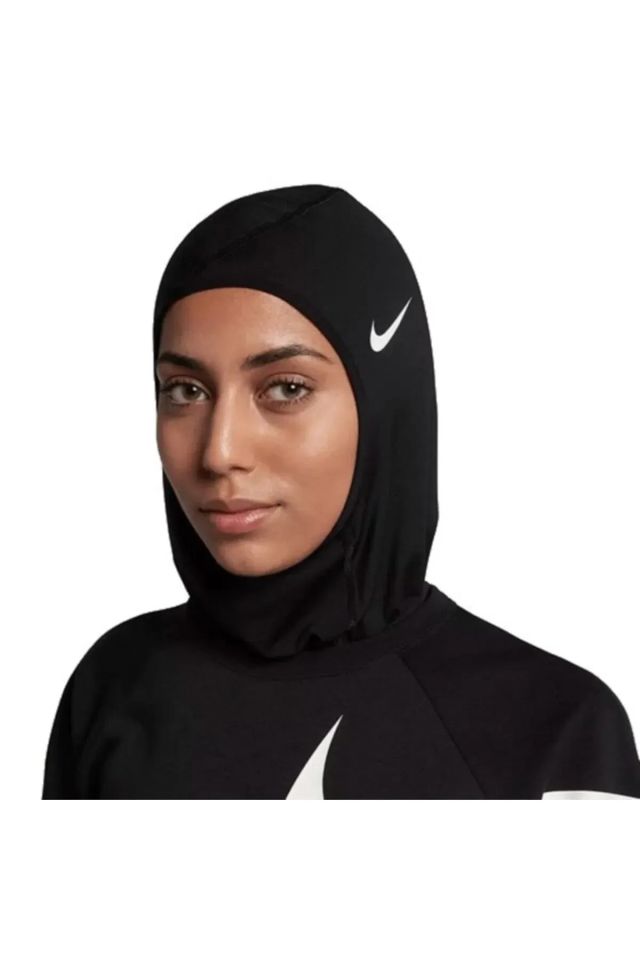 Nike Pro Hijab 2.0 Black/White M/L Unisex Bayan Sporcu Başörtüsü Siyah Beyaz N.000.3533.010.ML