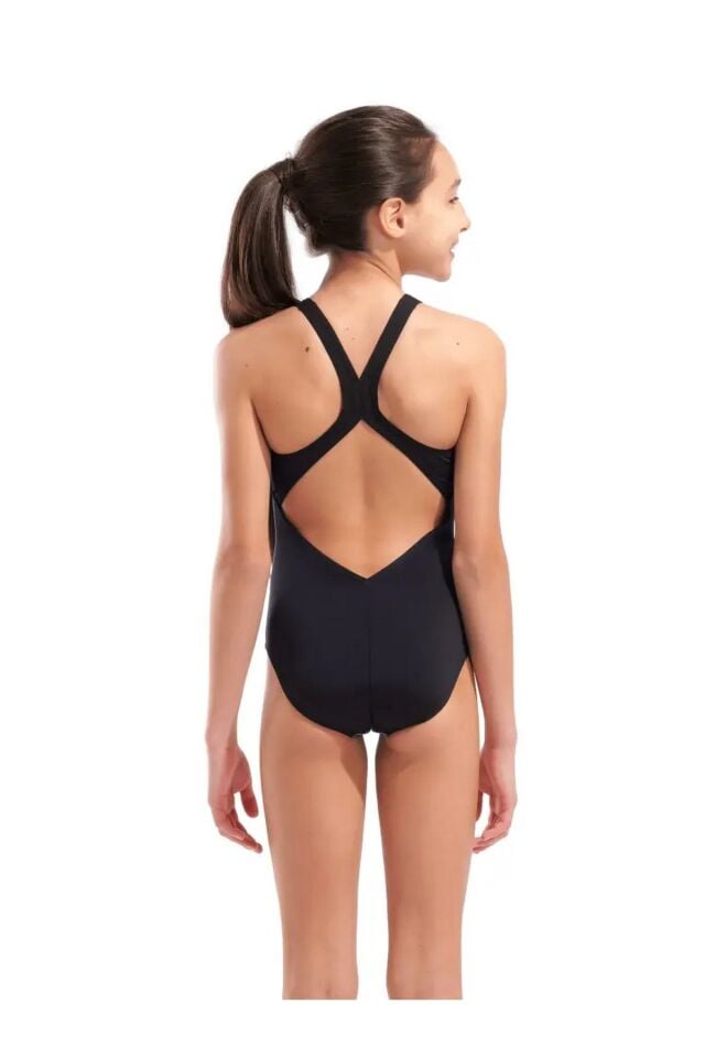 Arena Girl's Multi Colours Swimsuit V Back Kız Çocuk Yüzücü Mayo Siyah/Desenli 009007509