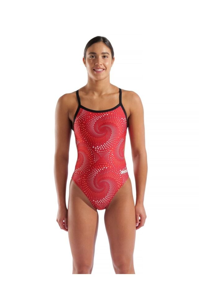 Arena Women's Fireflow Swimsuit Challenge Back Bayan Yüzücü Mayosu Kırmızı 010154400