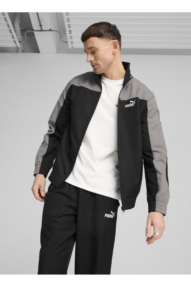 Puma Woven Colorblock Tracksuit Erkek Eşofman Takımı Siyah/Gri 68485601