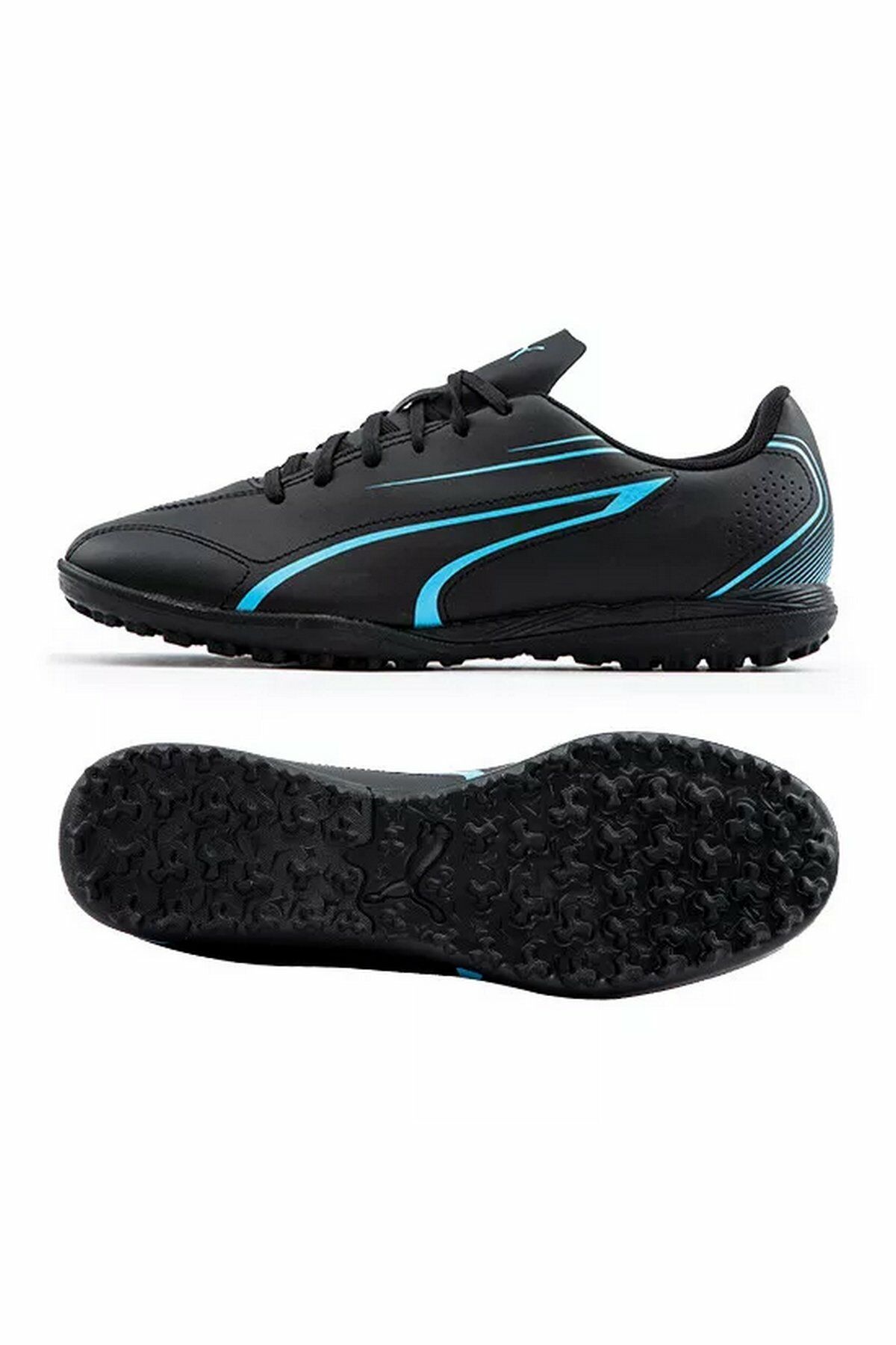 Puma Vitoria TT Erkek Halı Saha Futbol Ayakkabı Siyah/Mavi 10748405 43