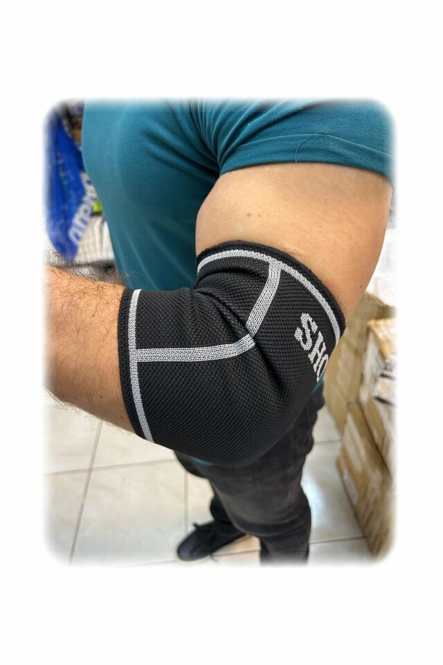 Gym Shock Elbow Sleeve Support Lycra Örme Dirseklik Siyah M