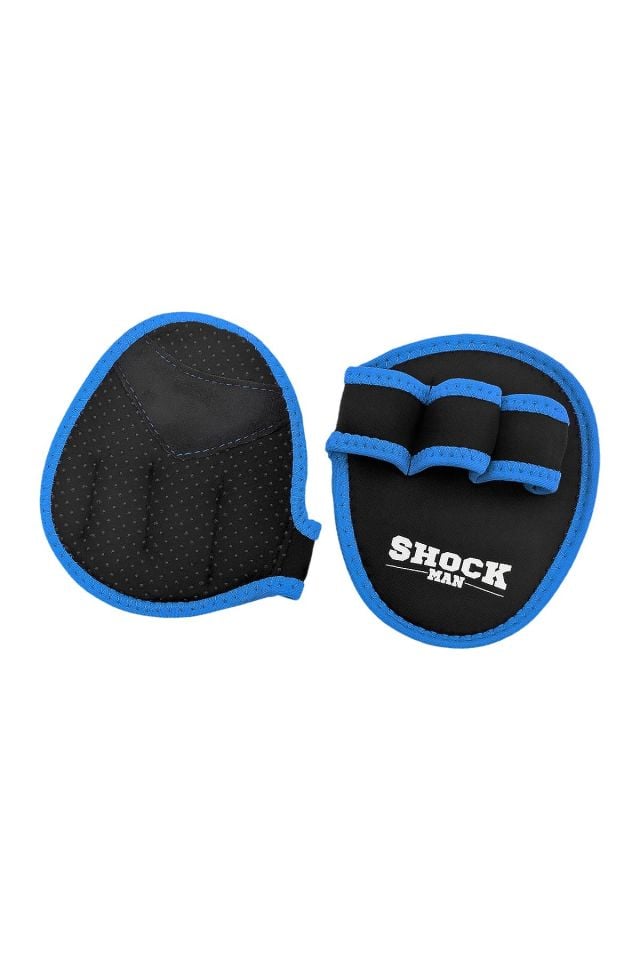 Shock Man Weightlifting Grip Pads Ağırlık Kaldırma Pedi Siyah/Mavi