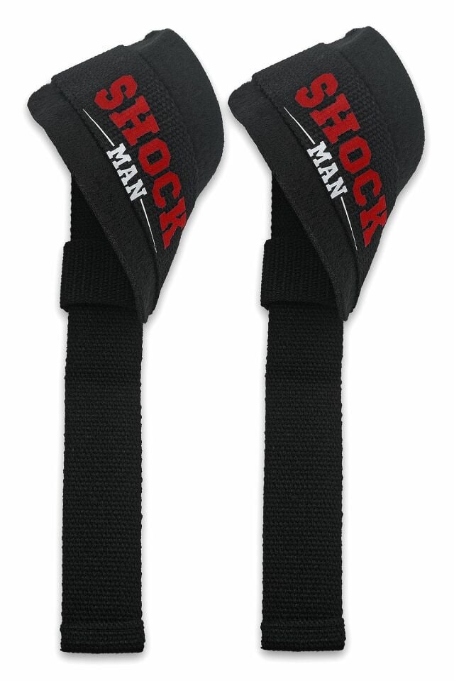 Shock Man Lasso Lifting Straps Ağırlık Bileklik Siyah/Kırmızı