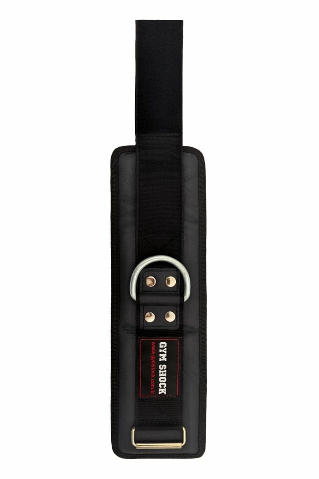 Gym Shock Leather Ankle Strap - Hakiki Deri Ayak Bilek Kayışı - Siyah