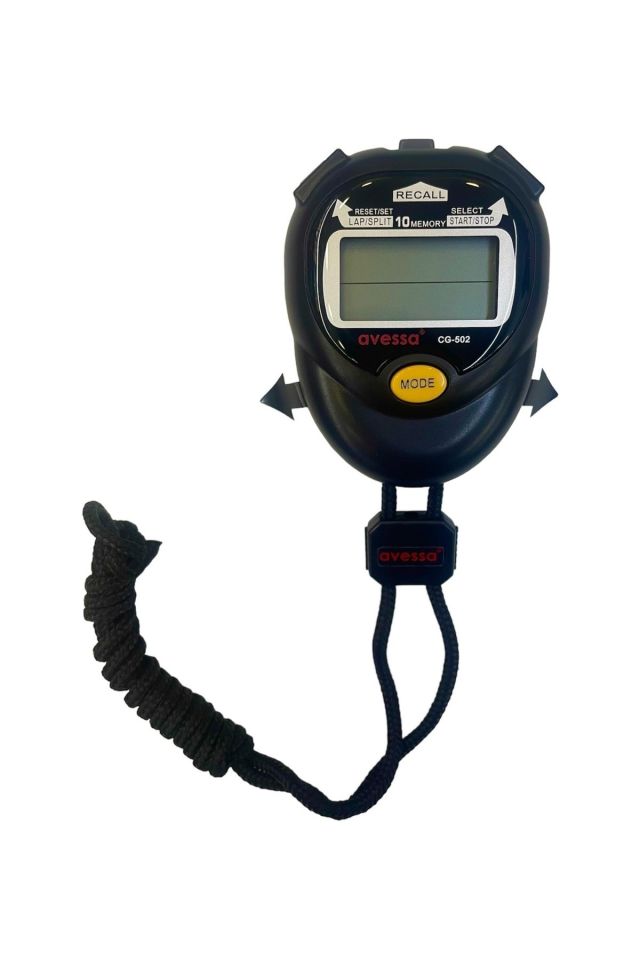 Avessa CG-502 Elektronik Zamanlayıcı Saat Alarm 10 Hafızalı Kronometre Siyah