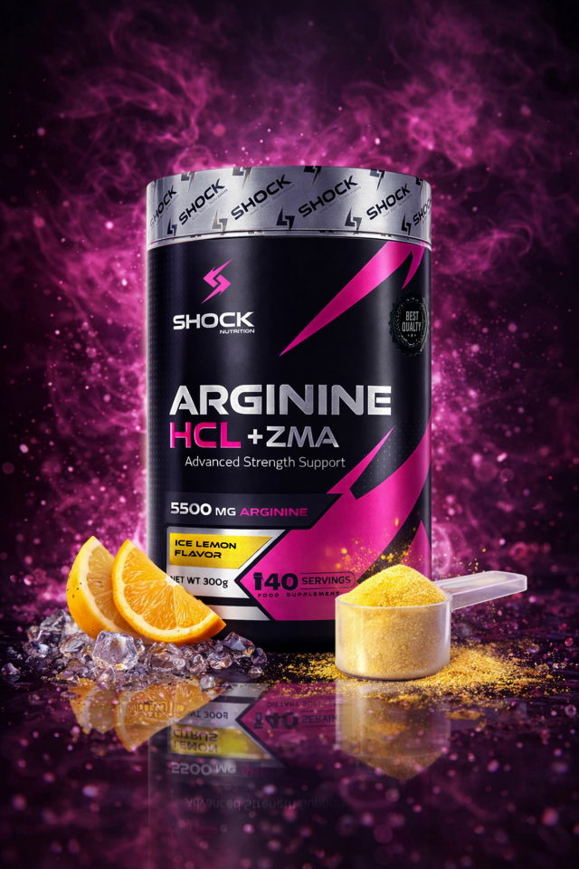 Shock Nutrition Arginine HCL + ZMA Yeşil Limon 300g 40 Servis