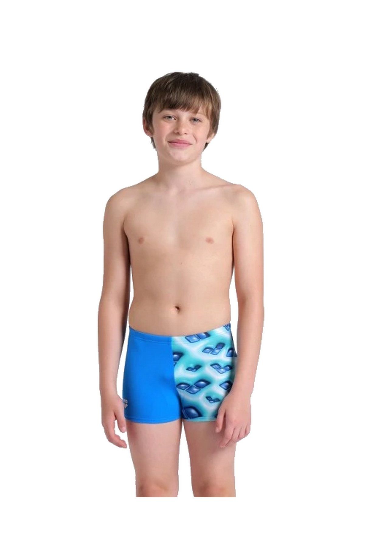 Arena Boy's Logo Graphic Swim Short Erkek Çocuk Yüzücü Mayo Mavi 008173880 10-11
