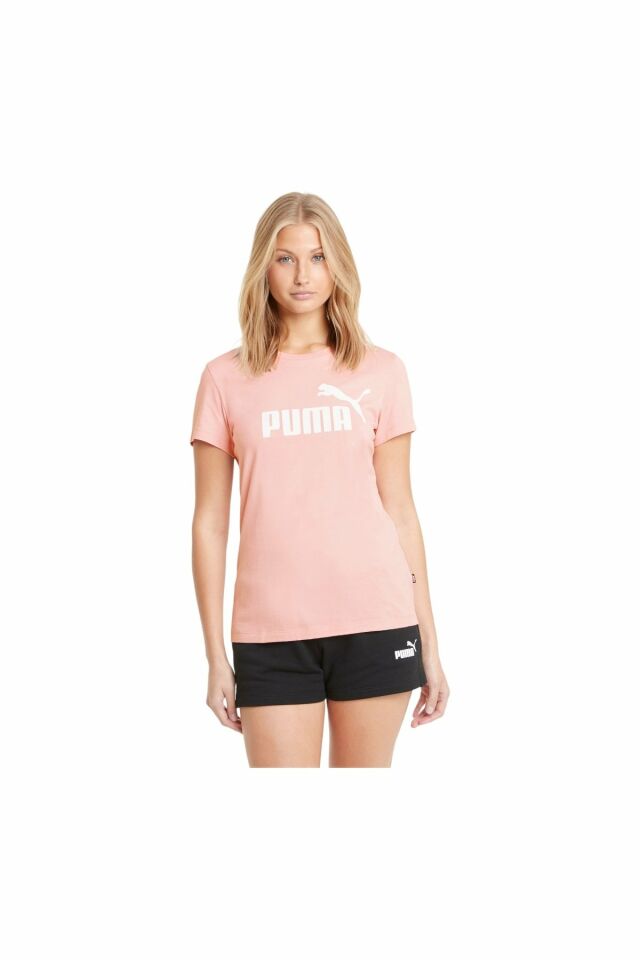 Puma Ess Logo Tee Sportstyle Bayan Günlük Tişört Pembe 58677480