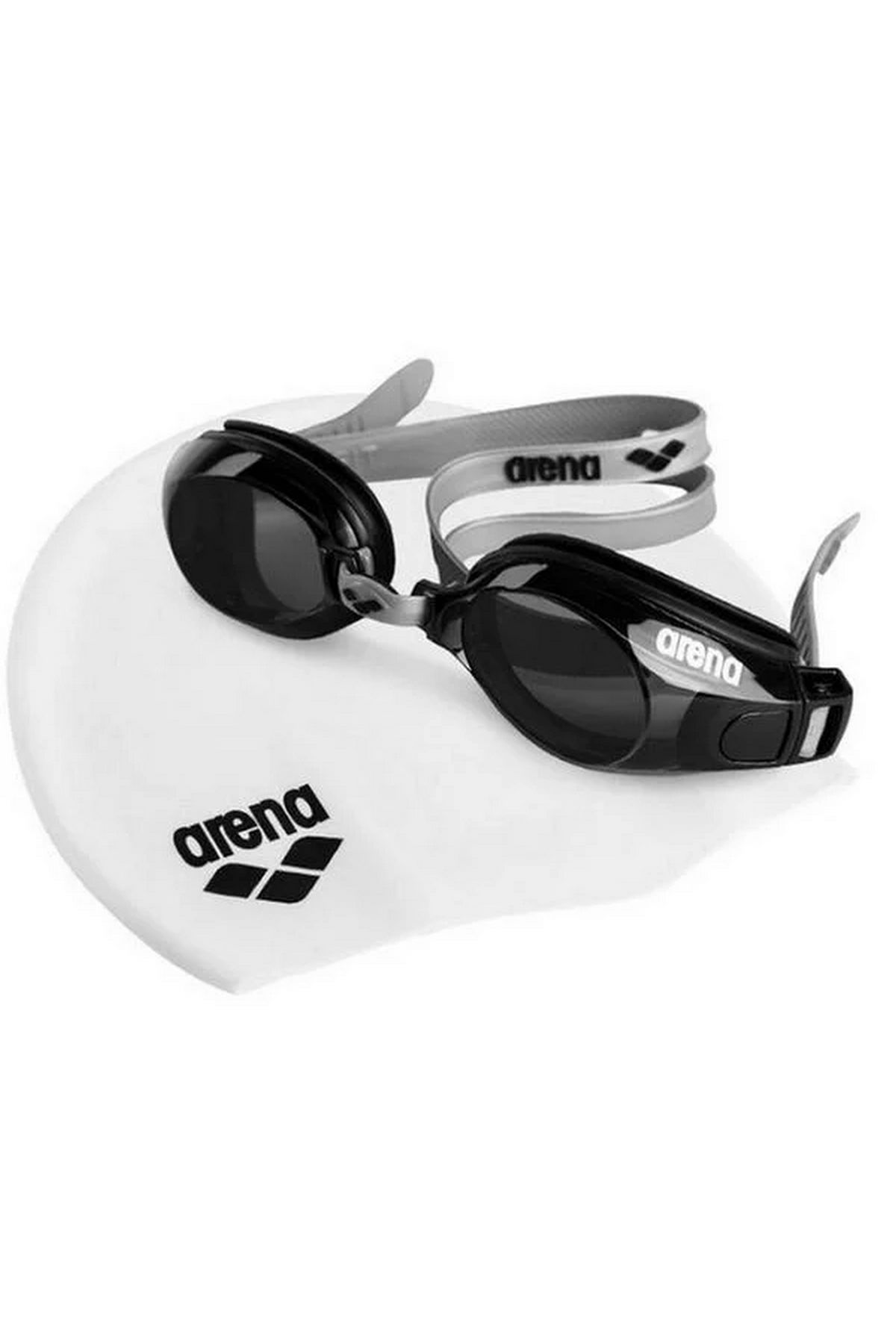 Arena Pool Set Unisex Çocuk Yüzücü Bone + Gözlük Set Gümüş 9242255