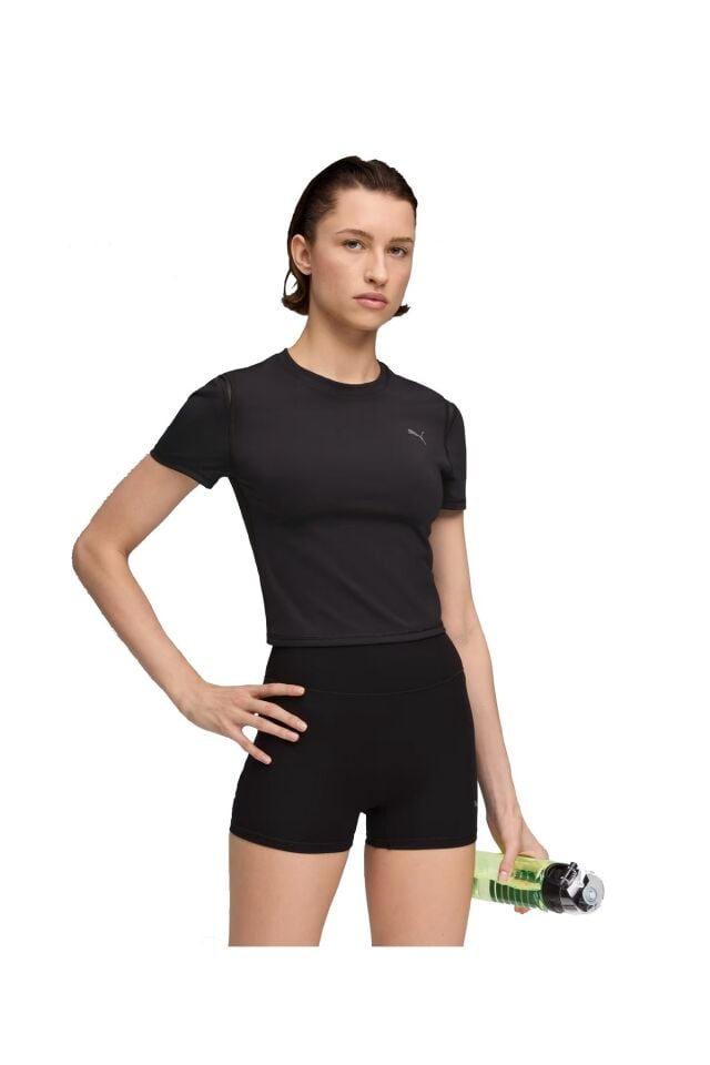 Puma W Shape Baby Tee Bayan Spor Antrenman Tişört Siyah 52747201