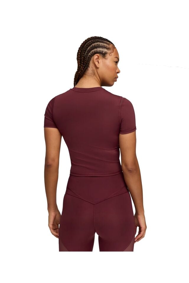 Puma W Shape Baby Tee Bayan Spor Antrenman Tişört Bordo 52747296