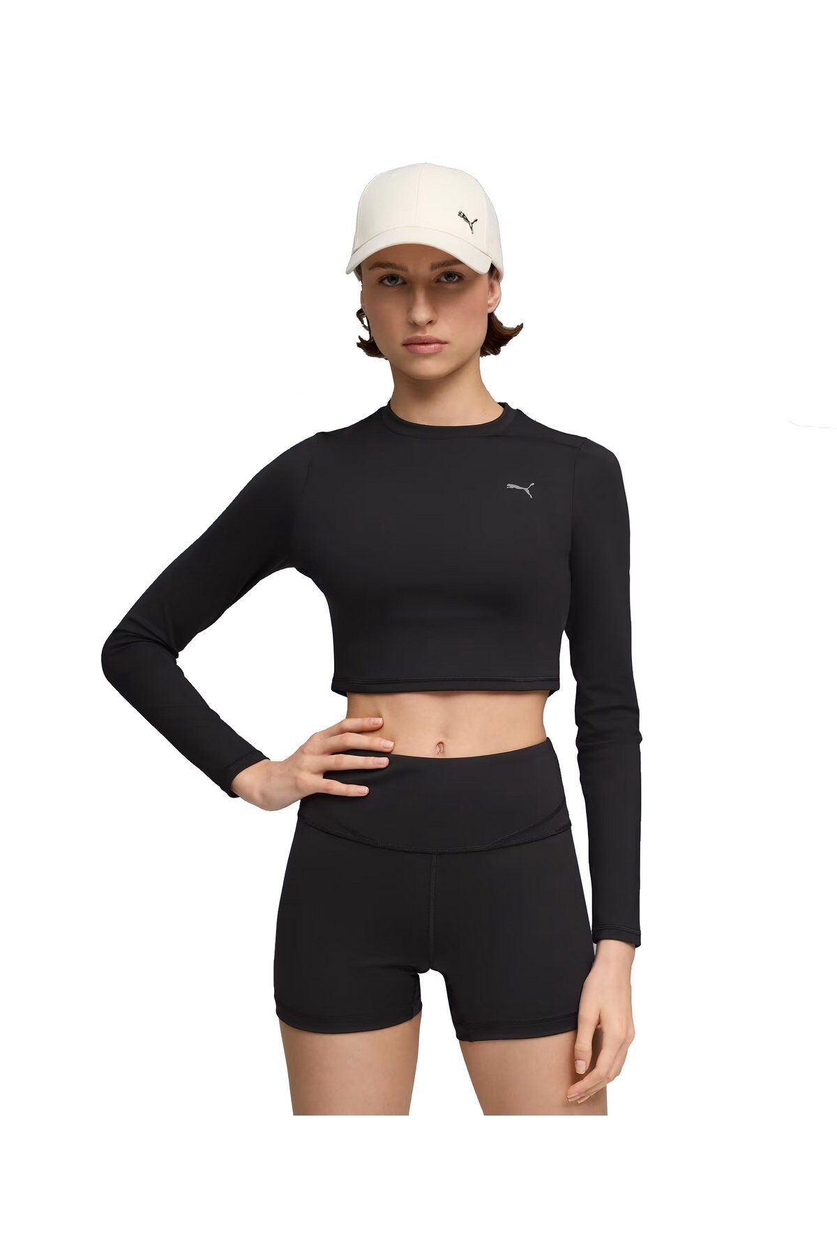 Puma W Shape Cropped Ls Bayan Spor Antrenman Tişört Siyah 52747301