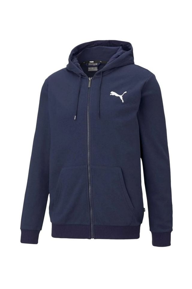Puma Sportstyle Essentials Small Logo FZ Hoodie Erkek Sweatshirt Lacivert 58670476 S