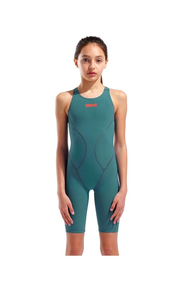 Arena Powerskin Impulso Le Ob Jr Kız Çocuk Yarış Mayosu Turkuaz 010532155