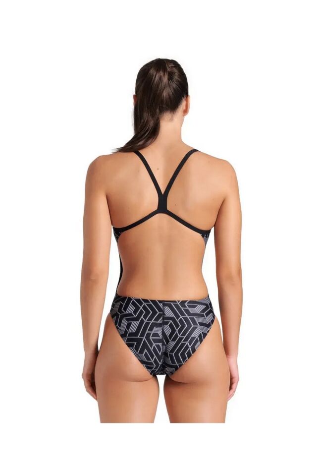 Arena Women's Escape Swimsuit Challenge Back Bayan Yüzücü Mayo Siyah/Desenli 007739500