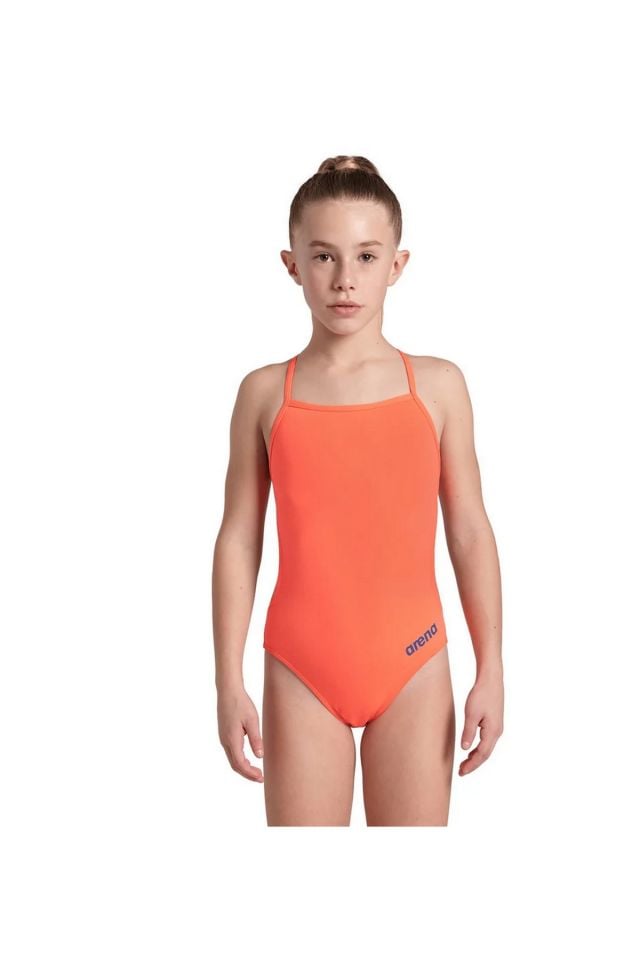Arena Girl's Team Swimsuit Challenge Solid Kız Çocuk Yüzücü Mayo Turuncu 004765300