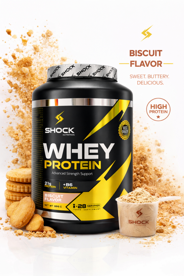 Shock Nutrition Whey Protein Bisküvi Aromalı 896g 28 Servis