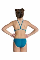 Arena Girl's Team SwimSuit Challenge Solid Kız Çocuk Yüzücü Mayo Mavi 004765600 14-15