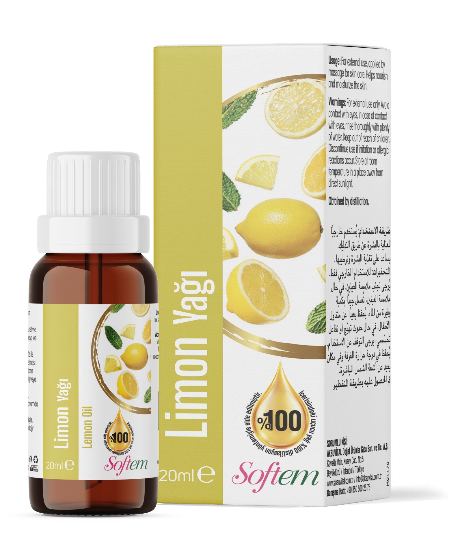 AksuVital Softem Limon Çekirdeği Yağı 20 ml