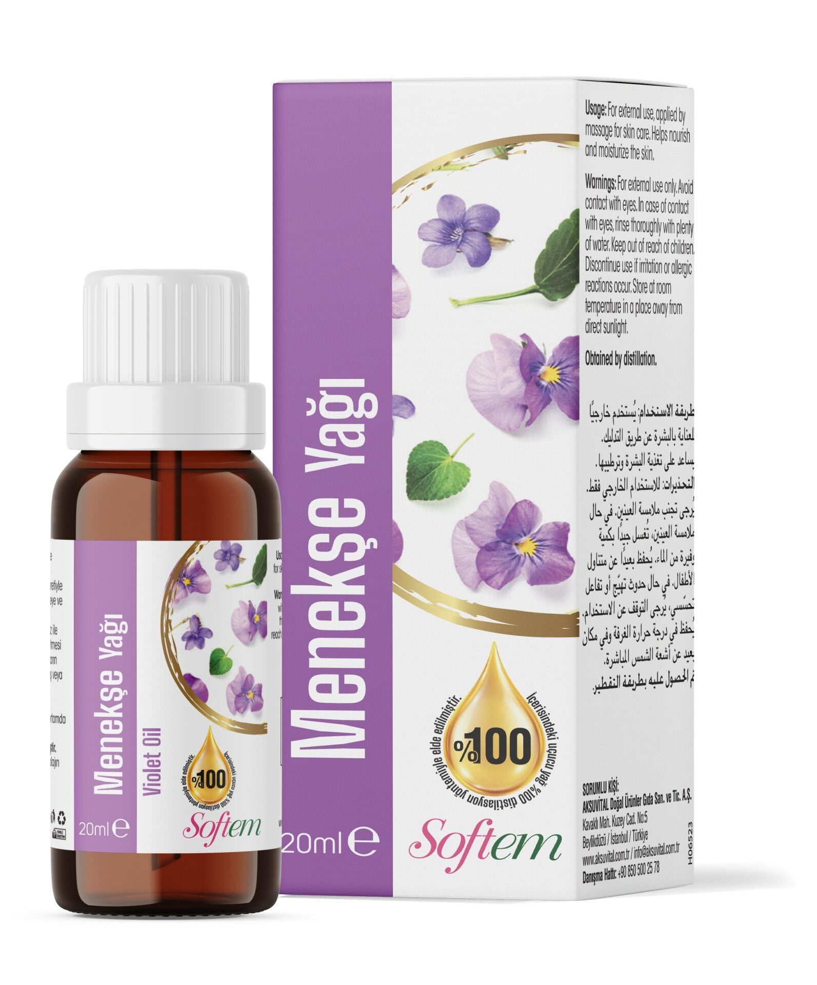 AksuVital Softem Menekşe Yağı 20 ml