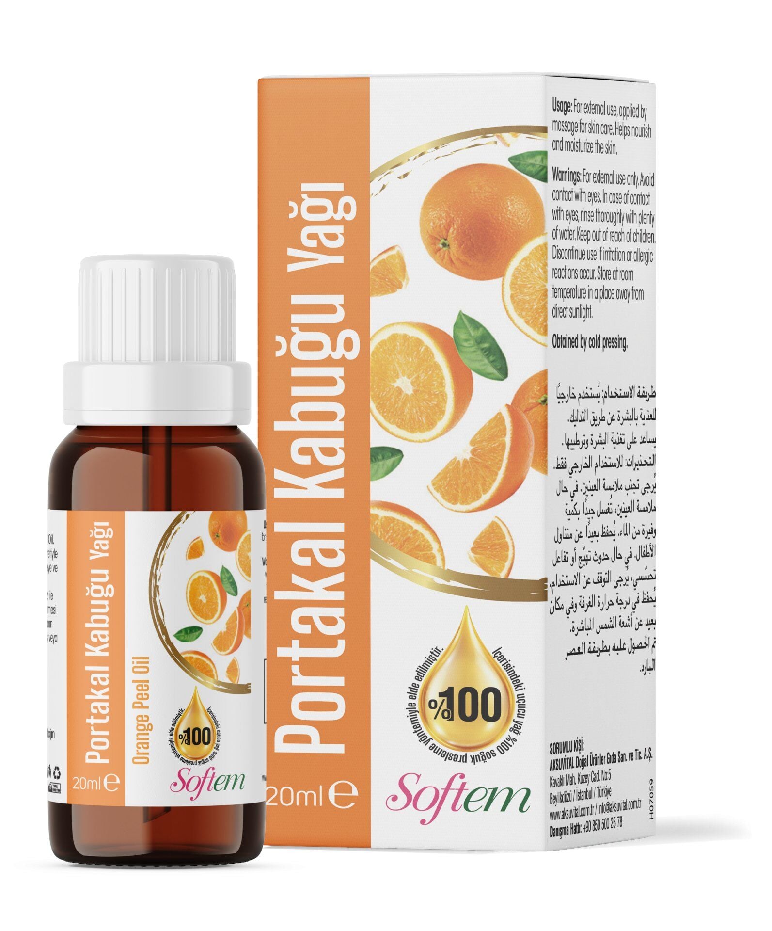 AksuVital Softem Portakal Kabuğu Yağı 20 ml