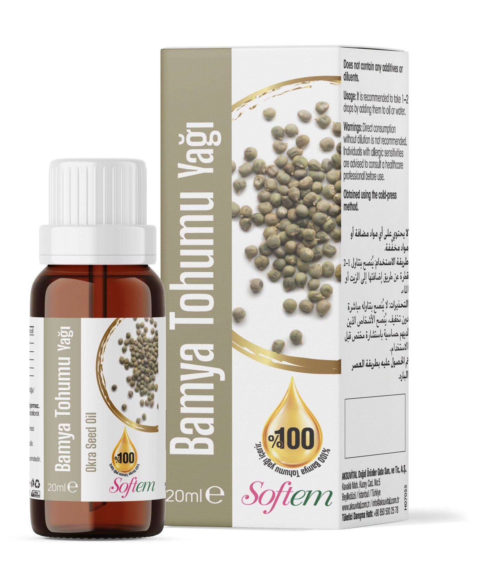 AksuVital Softem Bamya Tohumu Yağı 20 ml