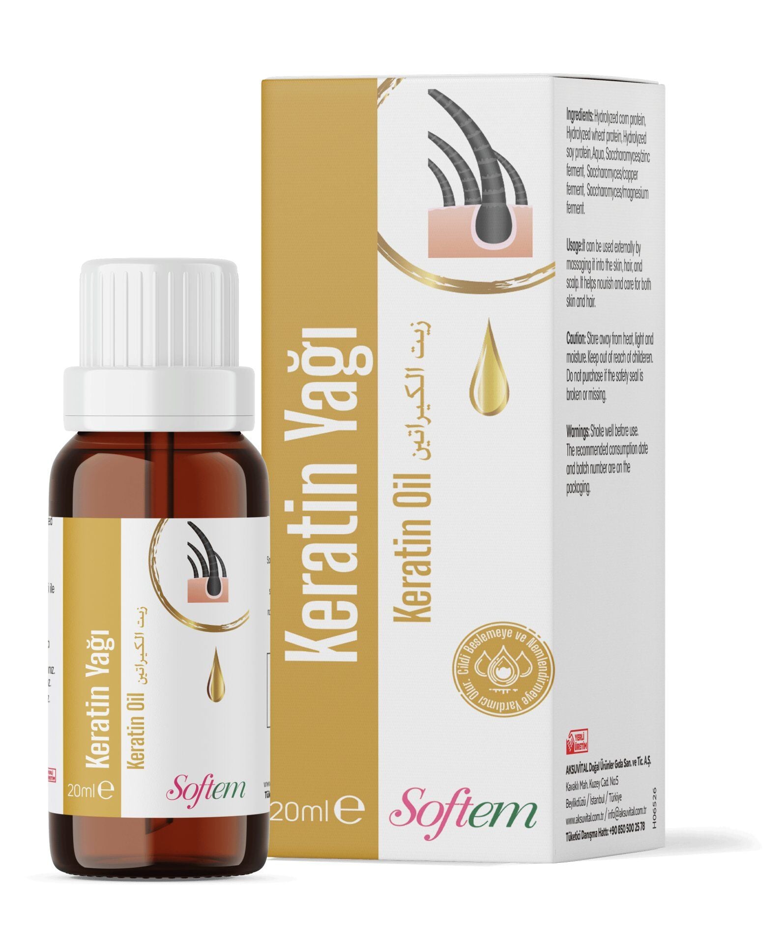 AksuVital Softem Keratin Yağı 20 ml