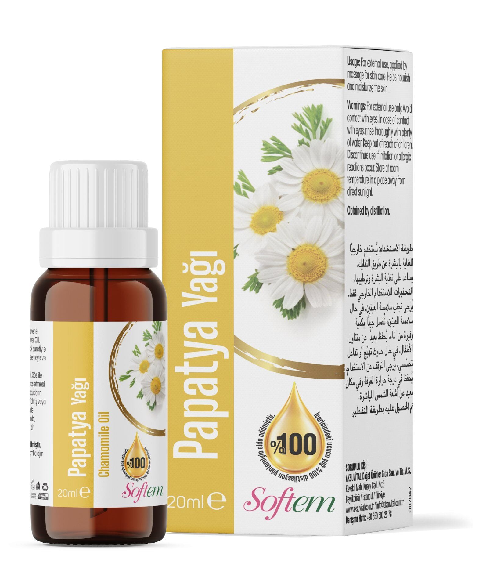 AksuVital Softem Papatya Yağı 20 ml