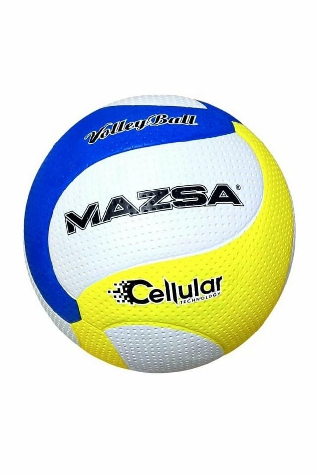 Mazsa VB-KRU05001 No 5 Pu Mikro Fiber Voleybol Topu Beyaz/Sarı/Mavi