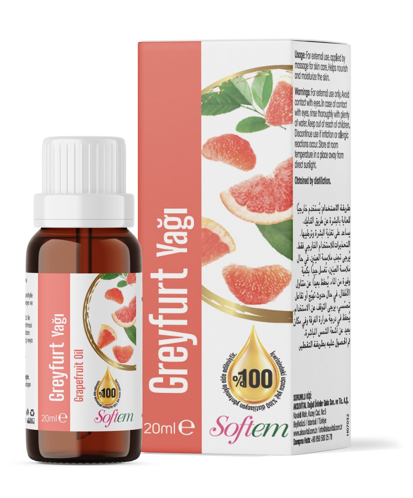 AksuVital Softem Greyfurt Yağı 20 ml