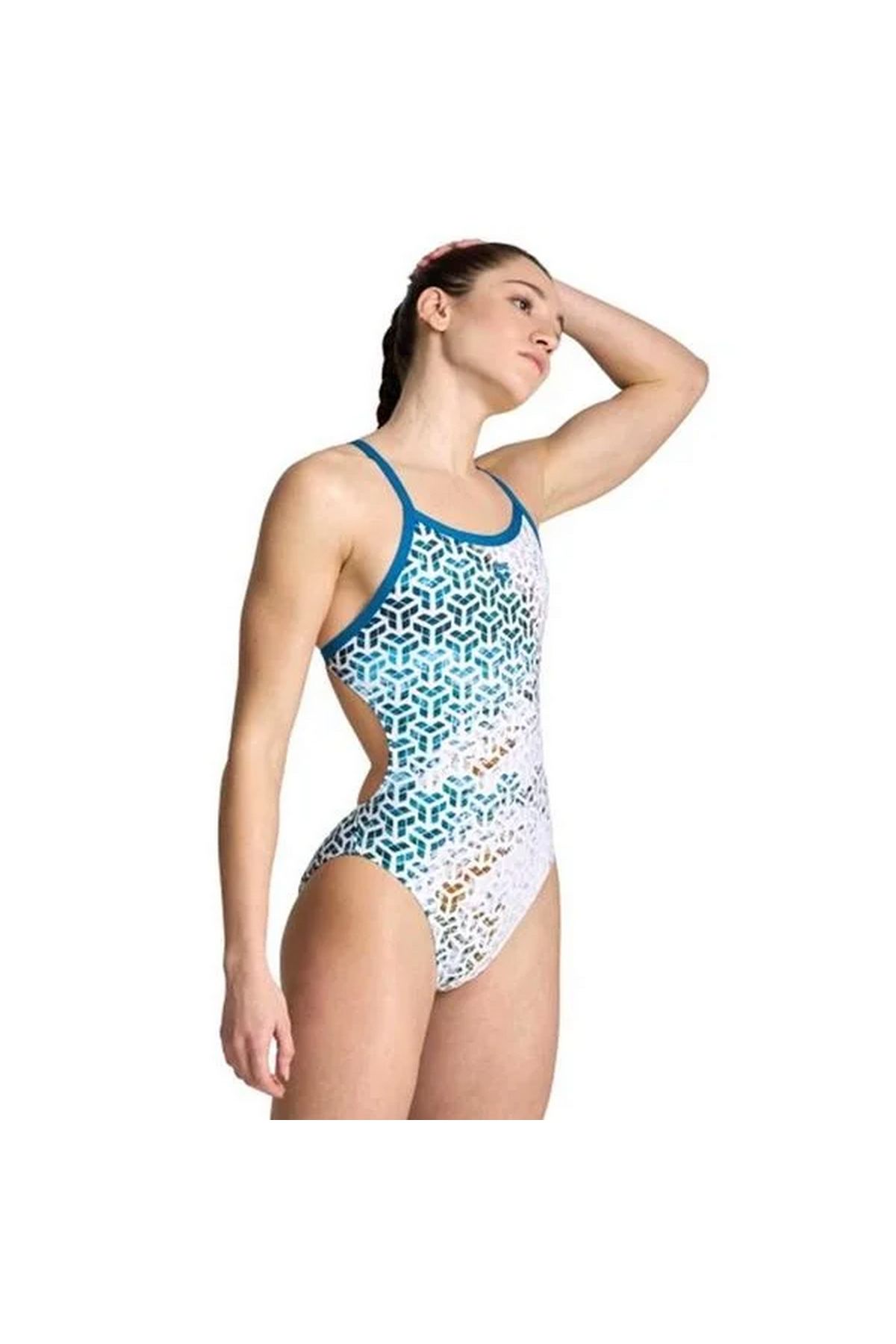 Arena Women's Arena Planet Water Swimsuit Challenge Back Bayan Yüzücü Mayo 006730610