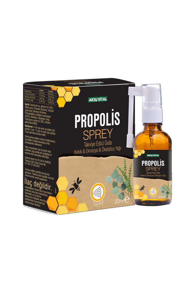 AksuVital Propolisli Boğaz Spreyi Kekik Ekinezya Okaliptus İlaveli 20ml