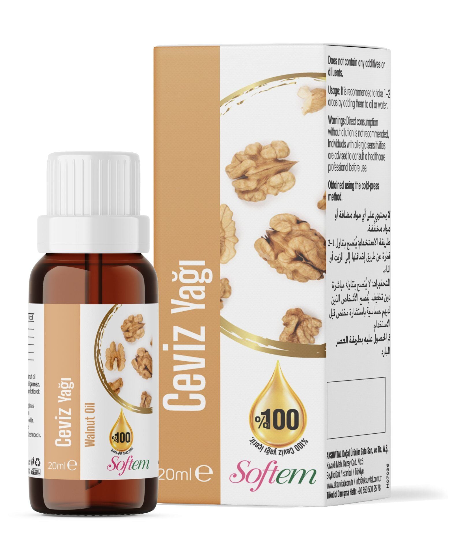 AksuVital Softem Ceviz Yağı 20 ml