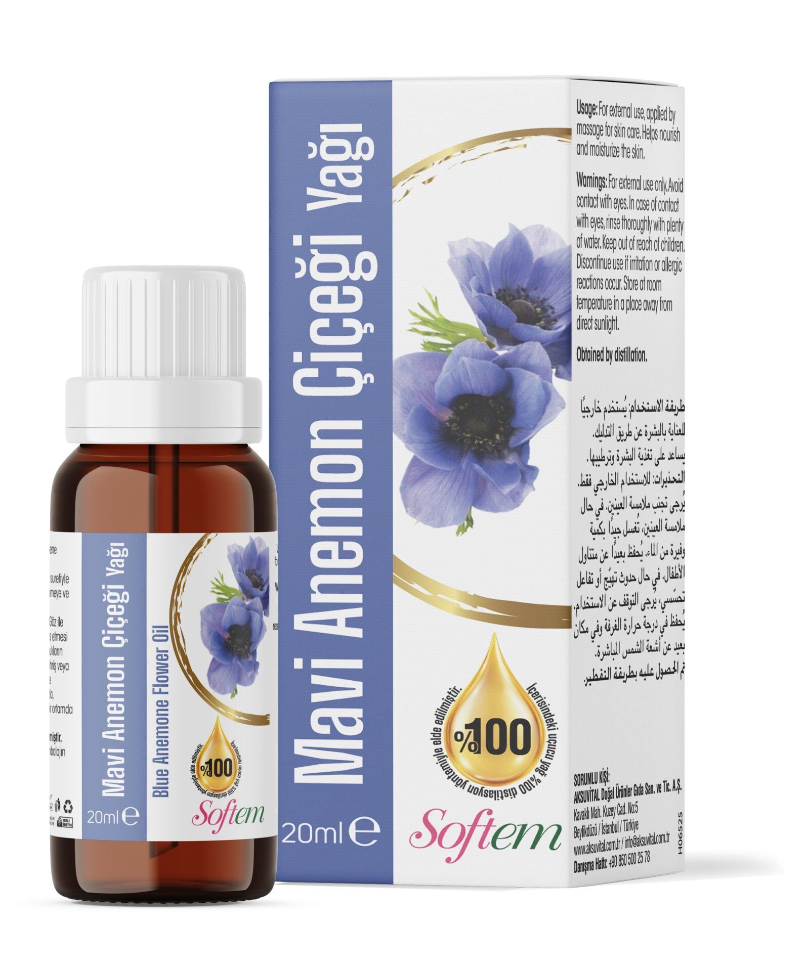 Aksuvital Softem Mavi Anemon Yağı 20 ml
