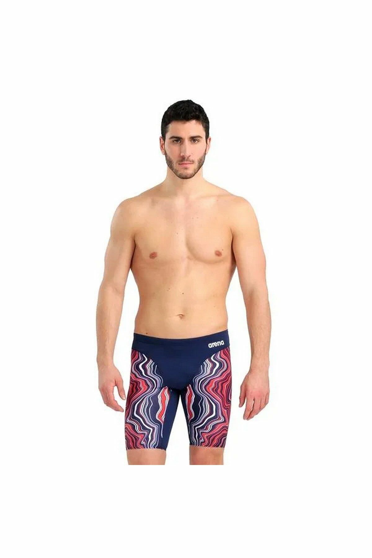 Arena Men's Swim Jammer Marbled Erkek Yüzücü Mayosu Lacivert 005785740 90