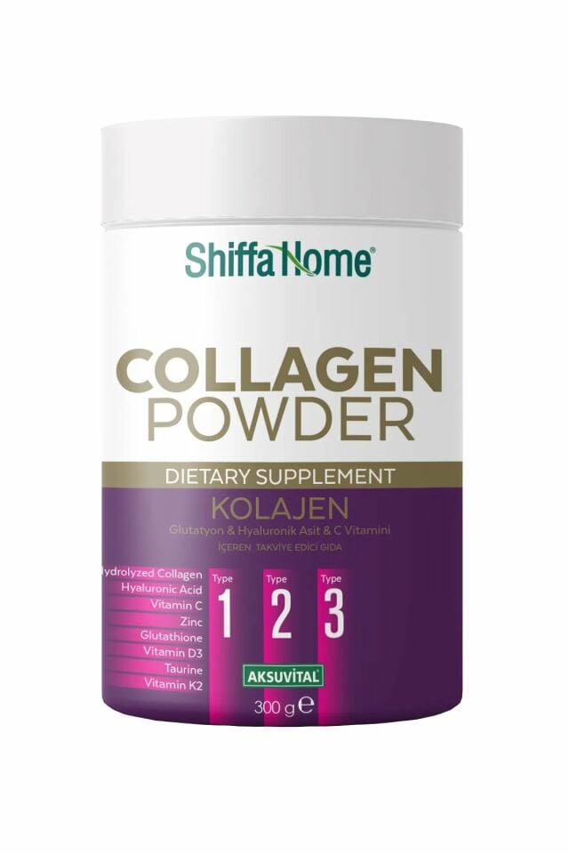 AksuVital Shiffa Home Kolajen Powder Glutatyon & Hyaluronik Asit & C Vitamini 300g 30 Servis