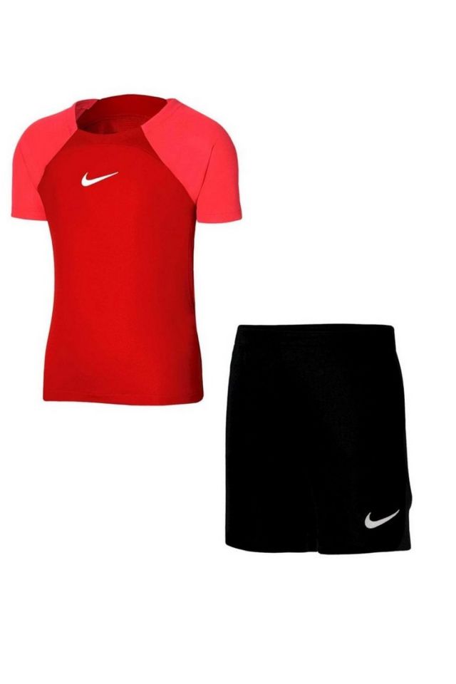 Nike Dri-Fit Academy Pro Unisex Çocuk Sport Şort Tişört Takım Kırmızı/Turuncu DH9484-657 S