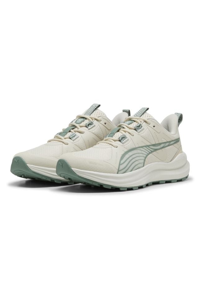 Puma Reflect Lite Trail Bayan Spor Ayakkabı Krem/Yeşil 37944021