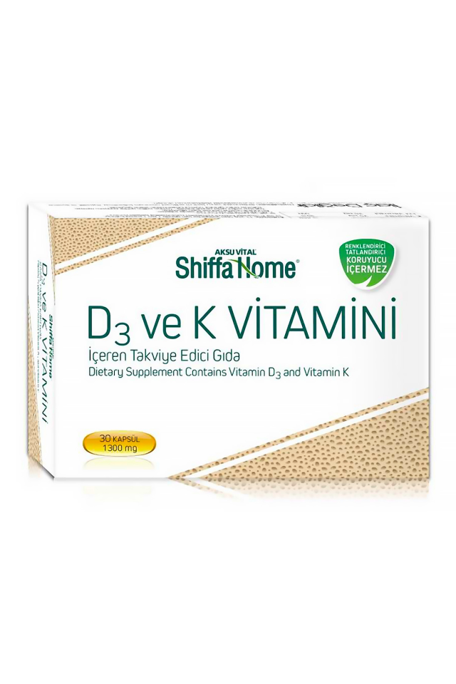 AksuVital Shiffa Home D3 ve K2 Vitamini 1300mg 30 Softjel