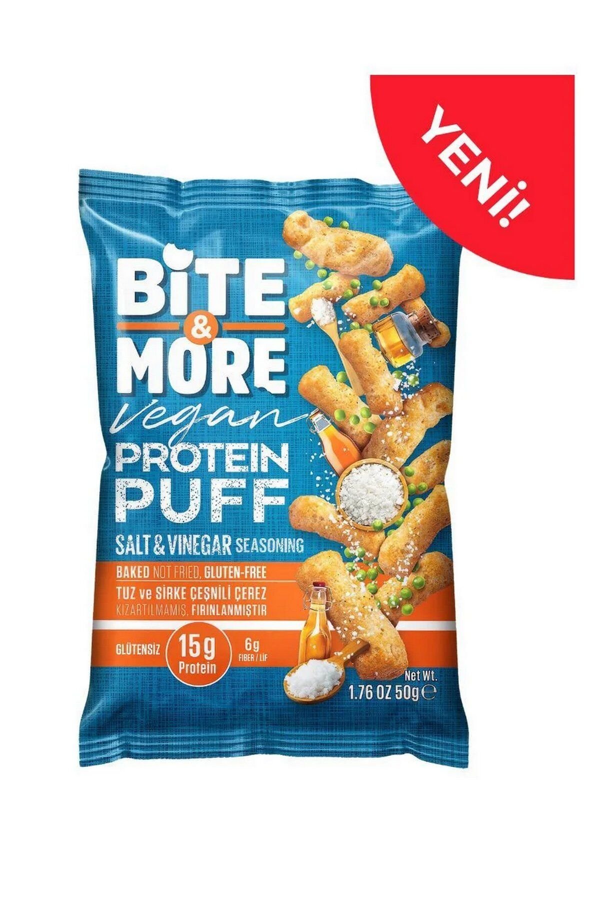 Bite & More Protein Buff Cips Salt & Vinegar Tuz ve Sirke Çeşnili 50Gr