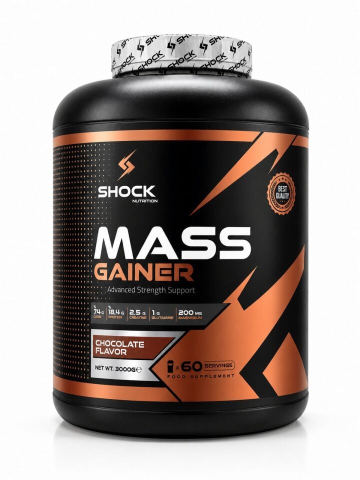 Shock Nutrition Mass Gainer Çikolata Aromalı 3000g 60 Servis
