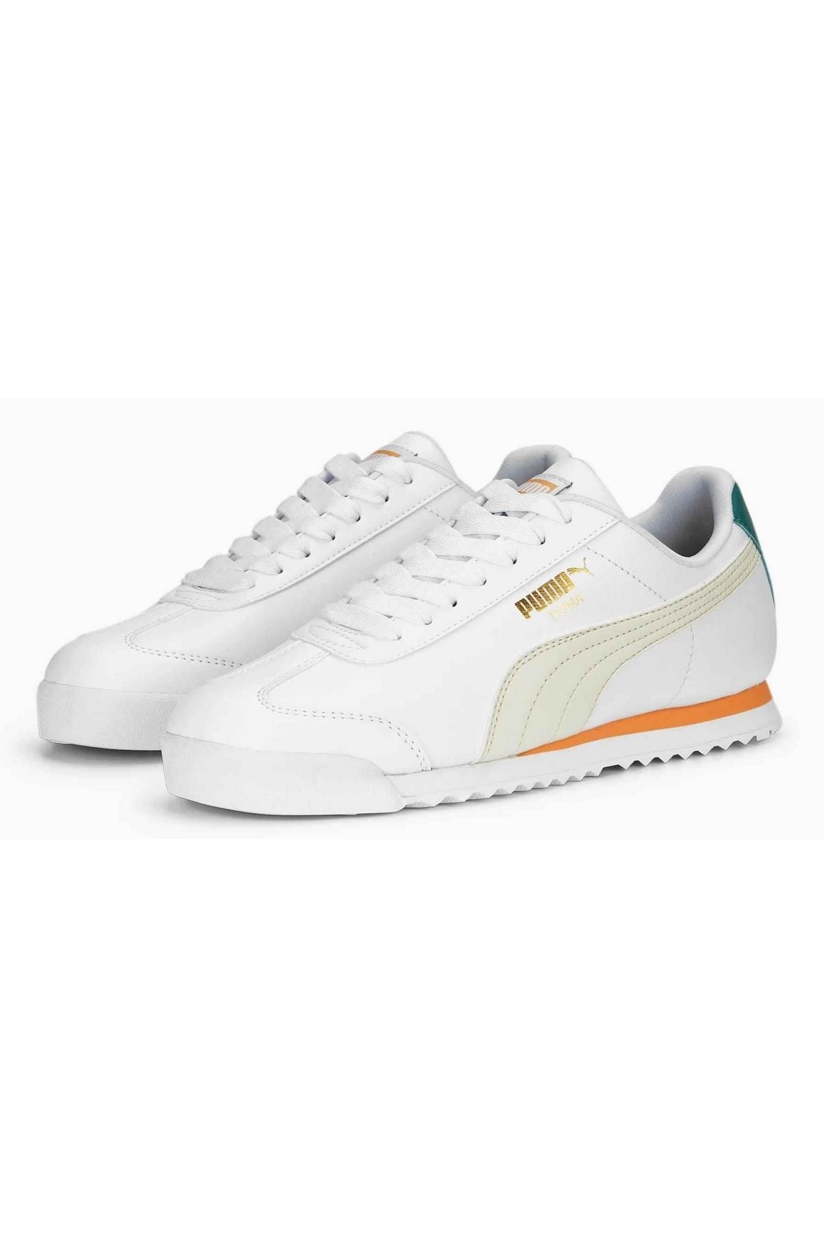 Puma Roma Basic+ Pristine Puma-White Orange Erkek Günlük Spor Ayakkabı 36957146