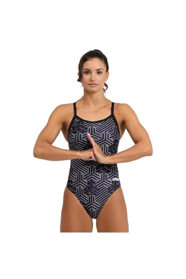 Arena Women's Kikko Pro SwimSuit Challenge Back Bayan Yüzücü Mayo Siyah 005902550