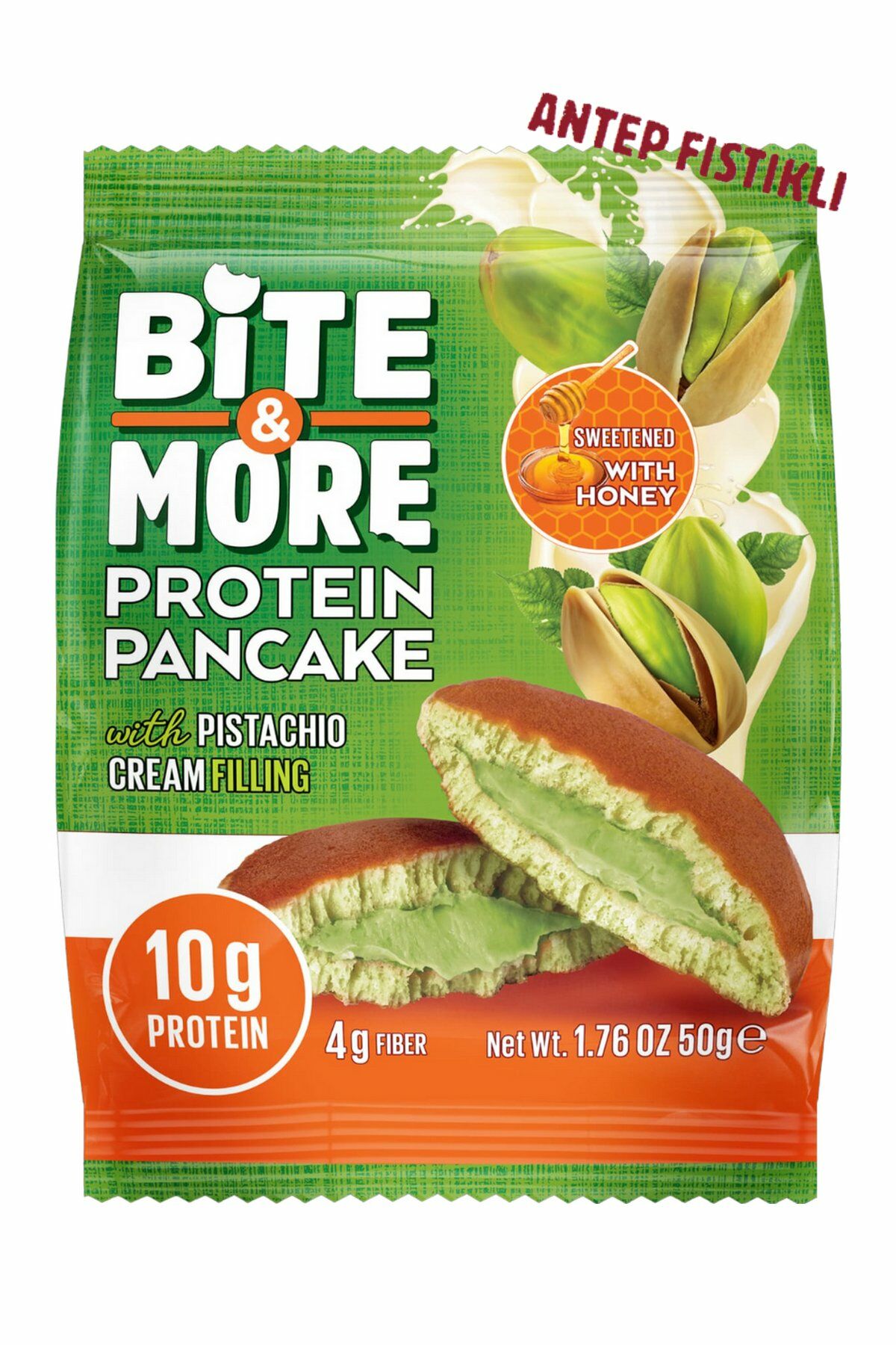 Bite & More Protein Pancake 50 Gr. x 12 Adet Pistachio Cream (Antep Fıstıklı)