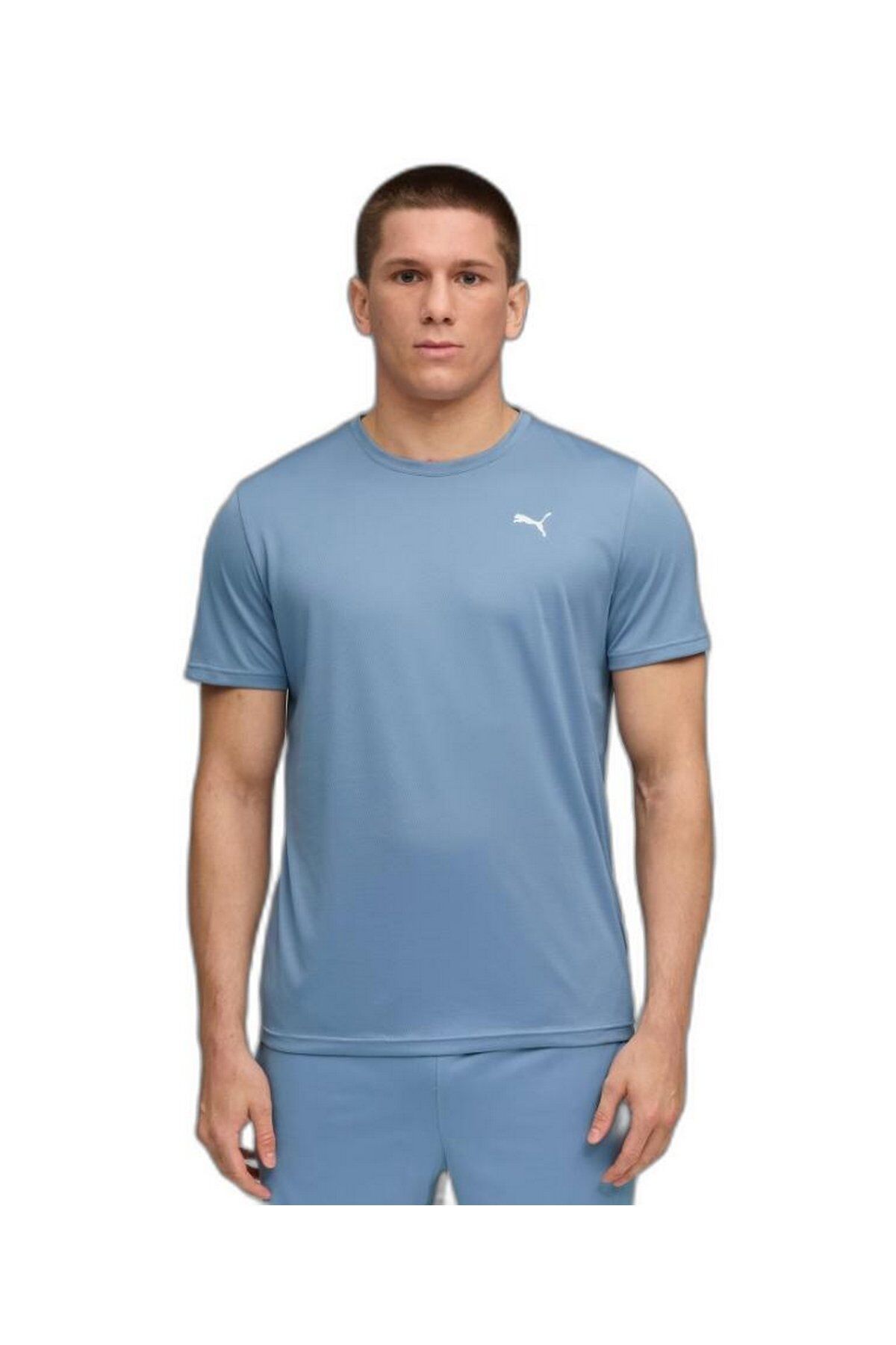 Puma M Tad Ess Poly Texture Tee Erkek Spor K.Kol Tişört Cool Mavi 52715534