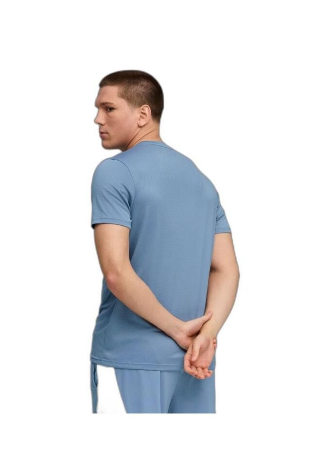 Puma M Tad Ess Poly Texture Tee Erkek Spor K.Kol Tişört Cool Mavi 52715534